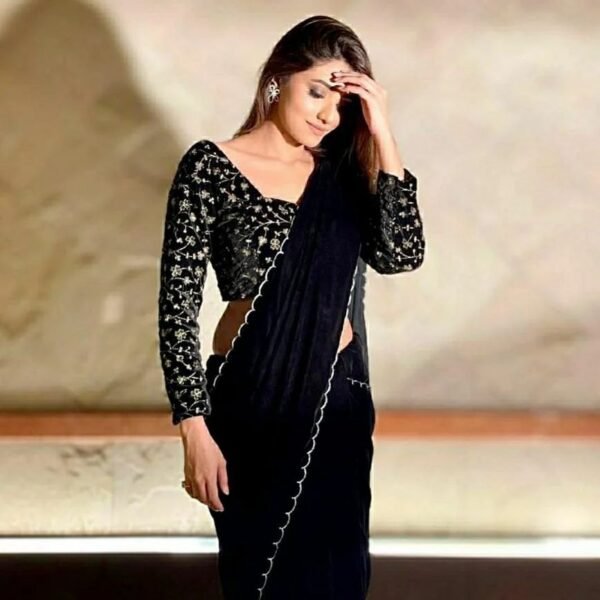 Velvet Party Wear Saree