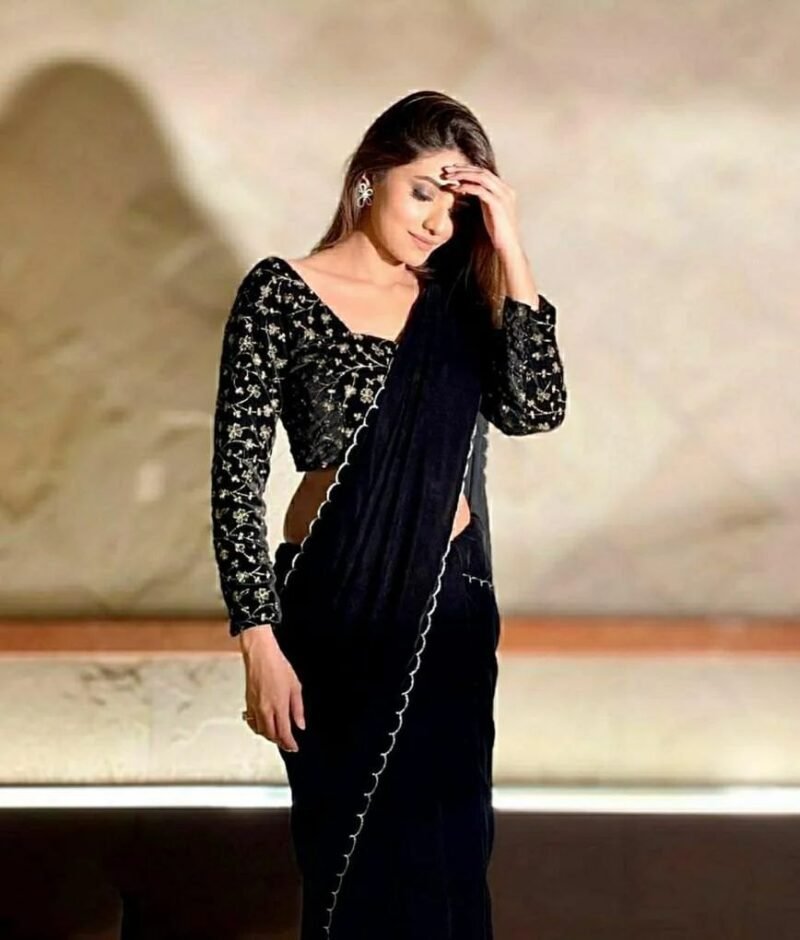 Velvet Party Wear Saree